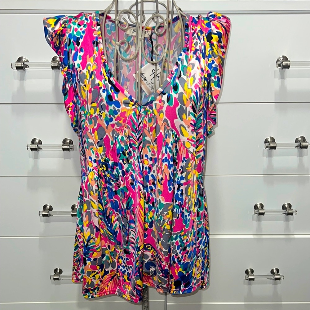 NWT Beeson River sleeveless vneck top, size S